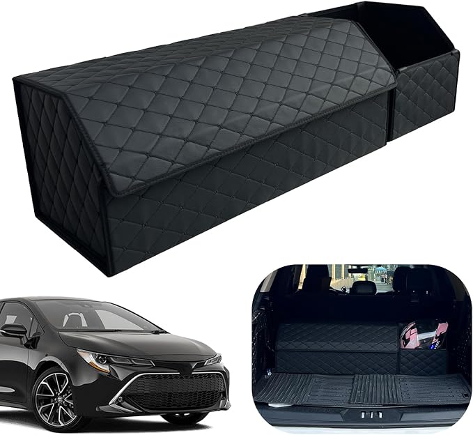 Car Trunk Organizer for For Toyota Corolla Hatchback - Custom Fit,Large Space Outdoor Trunk Organizer with Leather,Hook and Loop Fastener,4-Layer Cover,For Toyota Corolla Hatchback 2019-25