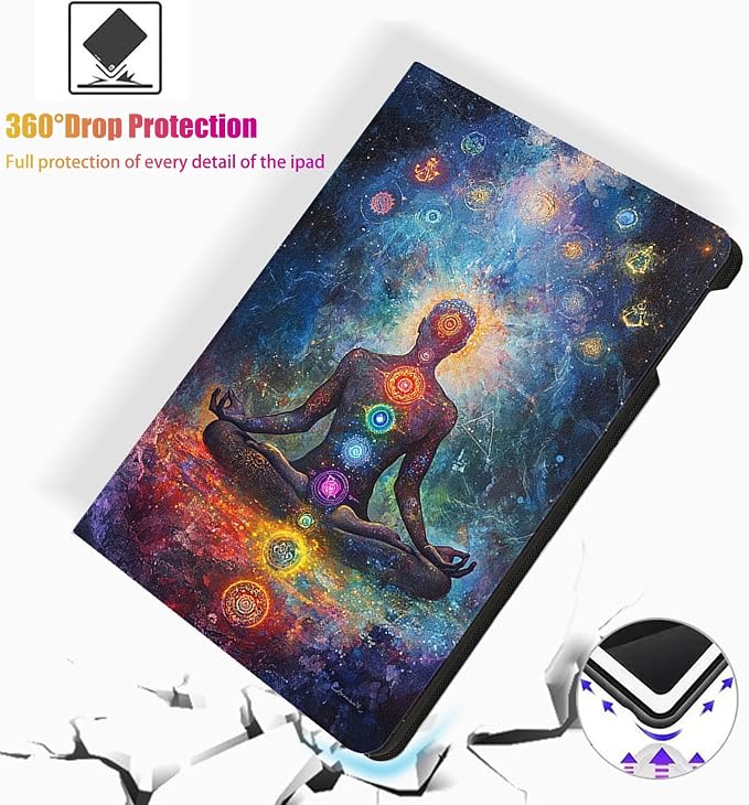 for Microsoft Surface Go 4/3/2/1-10.5" 2021 Tablet Case,Auto Wake/Sleep,Adjustable Stand Protective Cover - Chakra Meditation