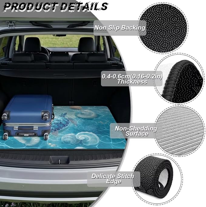 Shell Turtle Car Trunk Mats Non Slip Cargo Liner for Cars All Weather Trunk Floor Mat Universal Most SUV Truck Vehicle Dustproof Pets Car Seat Covers Protector Decor