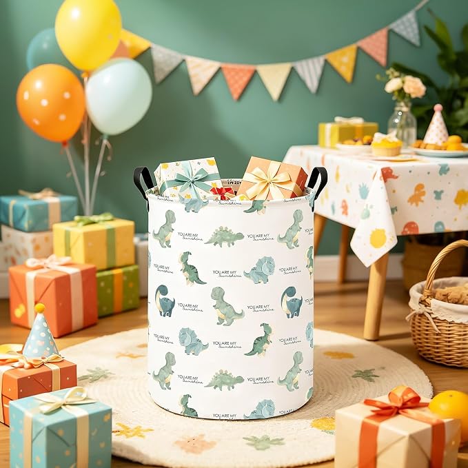 Storage Basket, Nursery Hamper Dragon | Foldable with Waterproof PE Coating Organizer Bin for Kids Boys and Girls,Office,Bedroom,Clothes