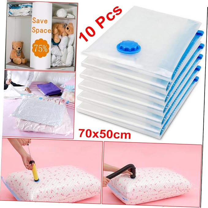 Vacuum Storage Bag Compression Organizer for Clothes and Bedding Space Saver Sealed Storage for Quilts and Pillows