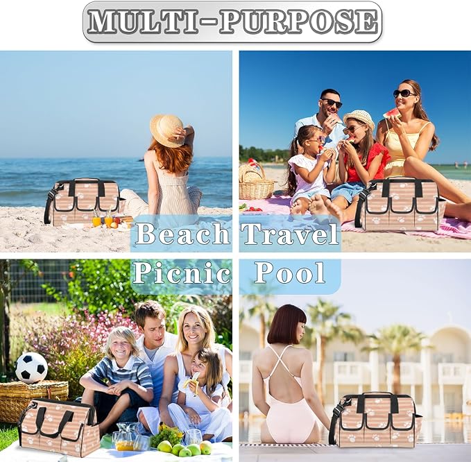 Dog Paws Heavy Duty Tool Bag 14.8 Inch Cat Pet Paw Animal Portable Soft Tool Box Organizer Storage with Adjustable Shoulder Strap