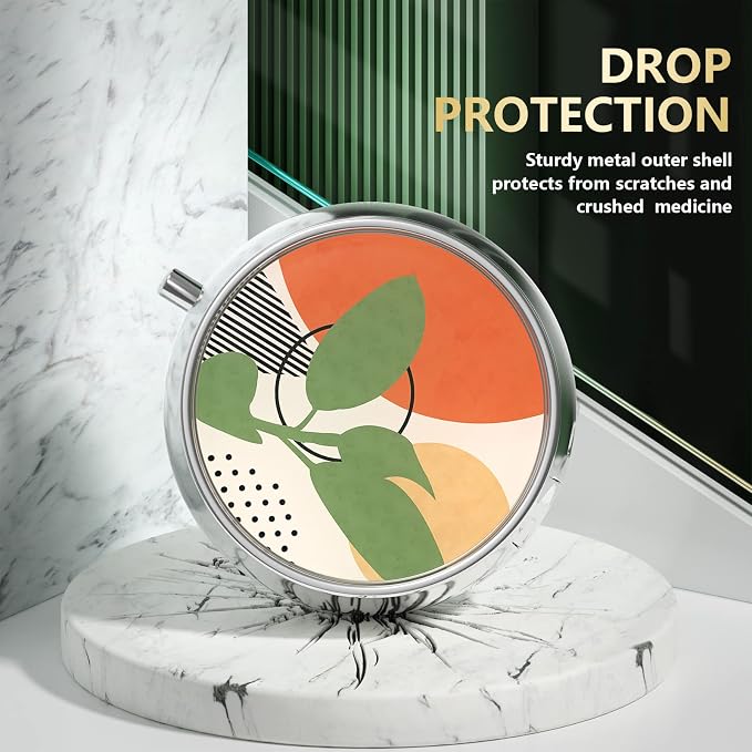 Pill Box, Small Pill Case for Purse & Pocket, Travel Medicine Organizer | Cute Travel Medicine Organizer, Portable Medicine Container Holder to Hold Vitamins, Medication, Fish Oil & Supplement