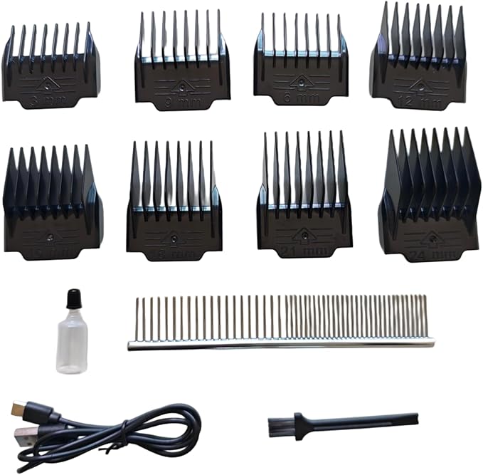 VCM Dog Clipper 2 in 1 Grooming Kit Electric Rechargeable Cordless Shaver Replaceable Paw Trimmer Blade Low Noise for Dog Cat Pet