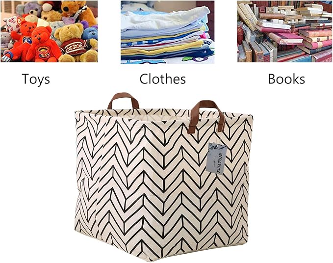 Square Storage Basket Fabric Organizer Bin for Toys,Books,Clothes,Gifts,Pets-Perfect for Home,Office,Nursery,Dorm,Shelf, Gift Baskets(Geometric)