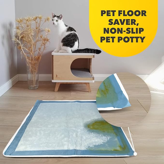 Dog Pee Pad Holder - Fits Up to 24” x 24” Pee Pad - 1 Pack - White | Stable Grip, Raised Edges, Quick-Wipe Silicone Surface Dog Potty Tray Holder for Indoor Flooring Protection