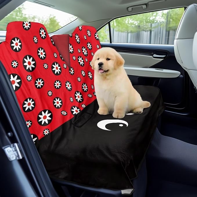 Renewold Auto Seat Towel Cover Vehicles Rear Bench Towel with Storage Bag Car Back Seat Pet Cover for Dogs Cats Blanket for Yoga Picnic Gym Ladybug Funny Car Travel Accessories Decor Large