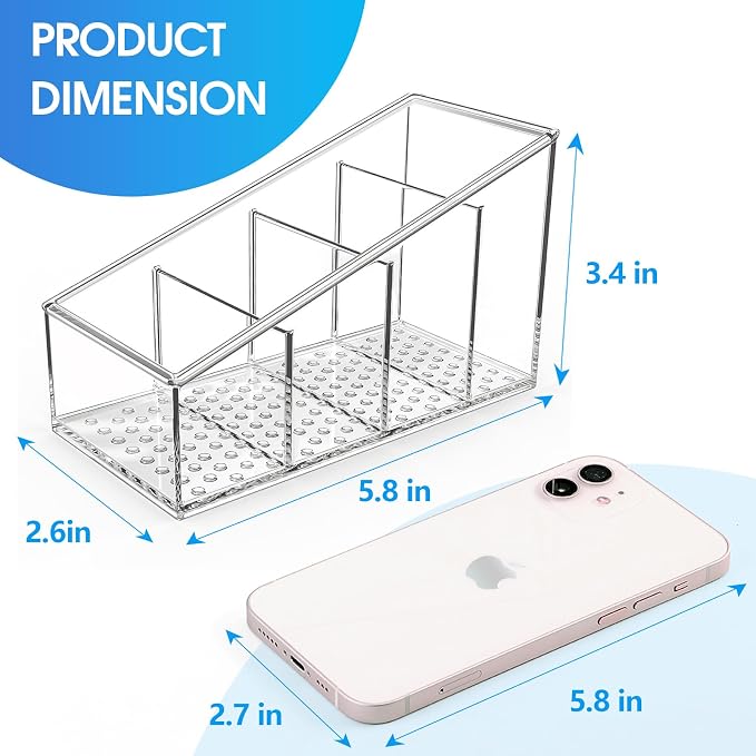 MaxGear Remote Control Holder Clear TV Remote control Storage Organizer Small Plastic Caddy for Home, 1 Pack