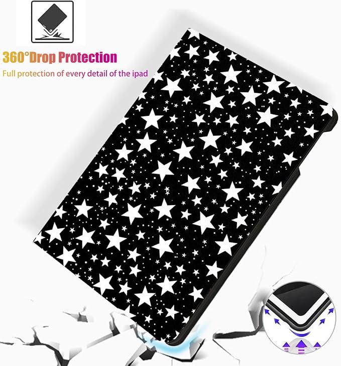 for Microsoft Surface Pro 11/10/9-13" 2024/2022 Tablet Case,Auto Wake/Sleep,Adjustable Stand Protective Cover - Star Pattern