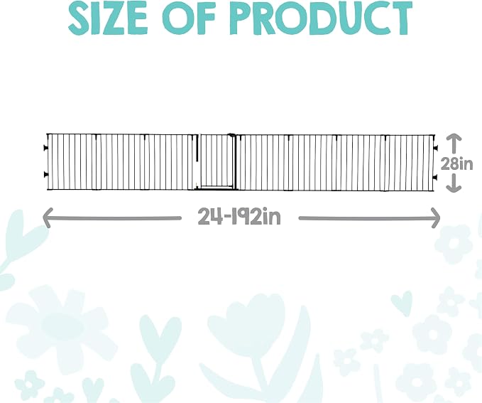 Regalo Safety 24"-192" Metal 2-in-1 Super Wide Baby Gate & Play Yard