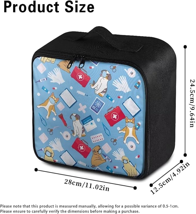 First Aid Bag Empty Pet Dog Medical Bag Empty Medium Travel First Aid Pouch Cute Patterns Medical Equipment Bag Portable Medicine Organizer Storage Bag for School Traveling