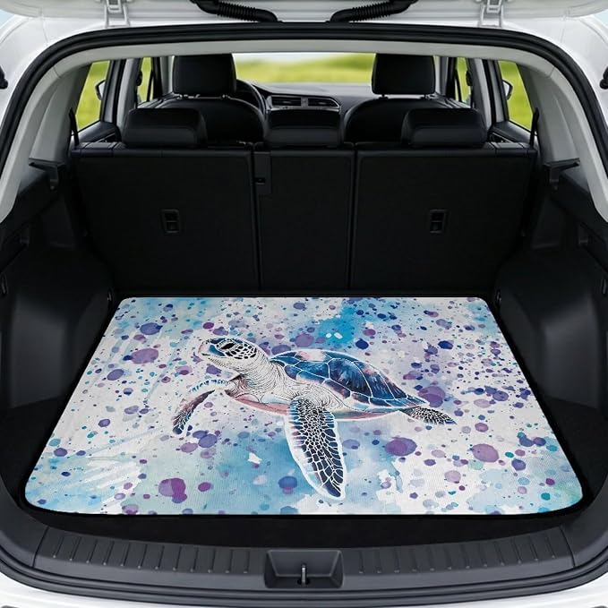 Blue Turtle Car Trunk Mat 29" x 39" Universal Camping Cargo Liner Dustproof PicnicTrunk Protective Mat Cargo Liners for Families/Travel Enthusiasts