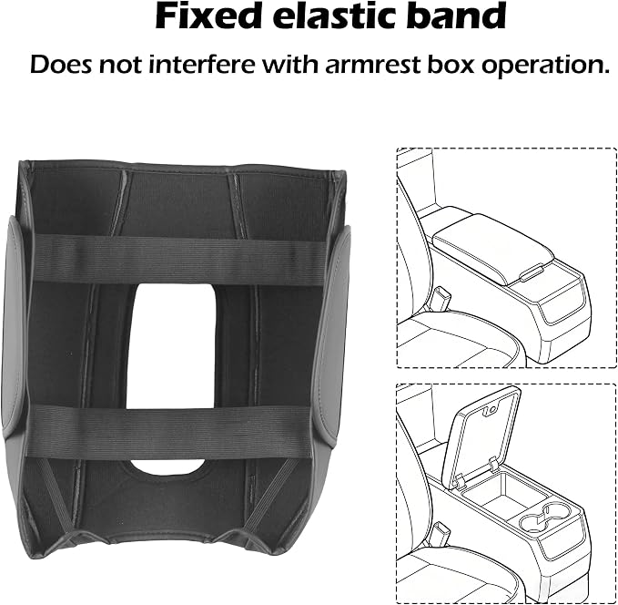 Center Console Cover Compatible with 2019-2025 2026 Chevy Silverado/GMC Sierra Jump Seat Accessories, Middle Console Armrest Lid Leather Protective Cover(ONLY for Split Bench Seat Console)