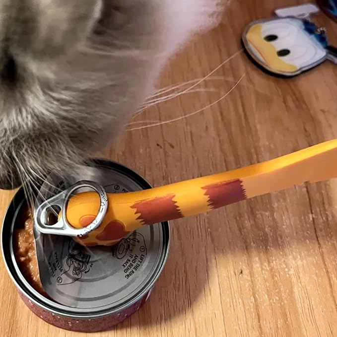 Cat Spoons for Wet Food Pet Can Lid Cover | Silicone Multi-Function Cute Paw Shape Opener Spatula Cat Food Spoon Cat Food Can Lid (Mixing colors)