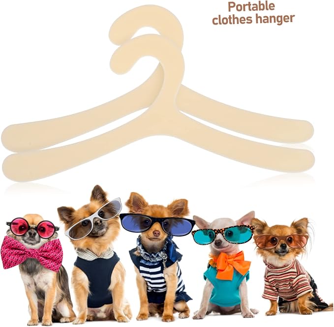 40Pcs Pet Clothes Hangers Lightweight Hanging Racks for Small Dogs and Cats Apparel Organizers for Neat Storage and Easy Access