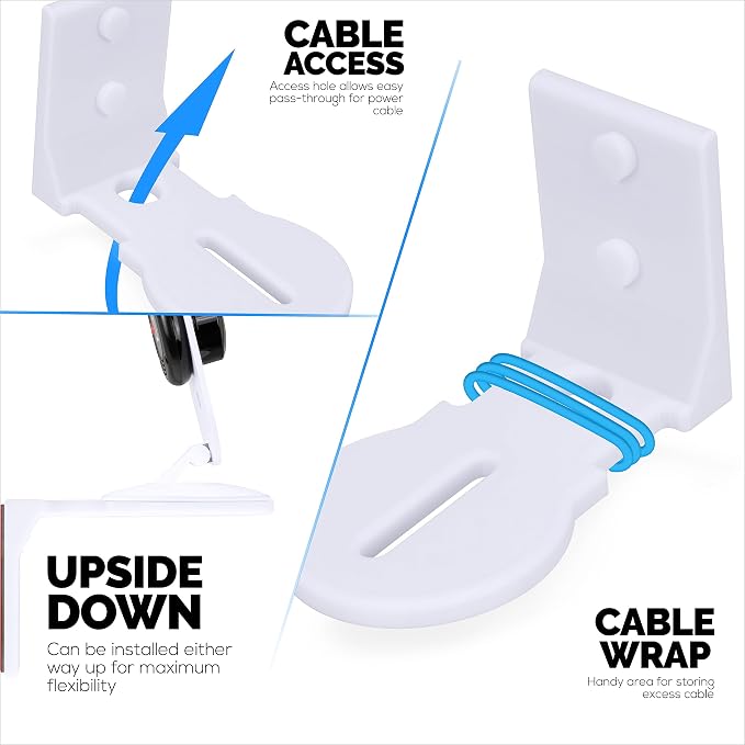 Adhesive Baby Monitor & Security Camera Wall Mount Holder Shelf for Eufy Wyze Nanit Infant Optics Wansview Blink TP Link Kasa Ring & More, Easy to Install Bracket, Reduce Blind Spots & Clutter (W03)