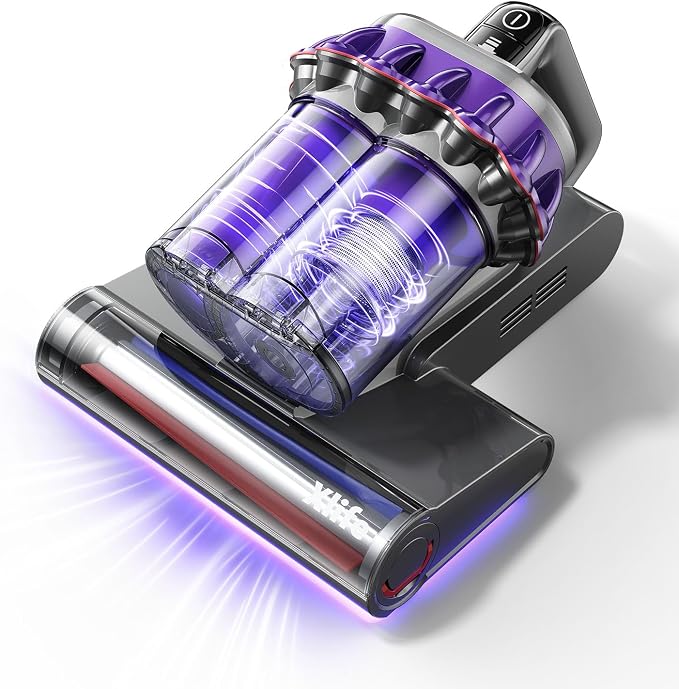 Xlife Mattress Vacuum, Bed Vacuum Cleaner with 2 Roller Brushes for Pet Hair, 253.7nm UV-C Light, 140F° Heating, 550W 16KPA Suction, HEPA Filter Couch Vauum for Bed, Sofa, Pillow, Baby Crib (Corded)