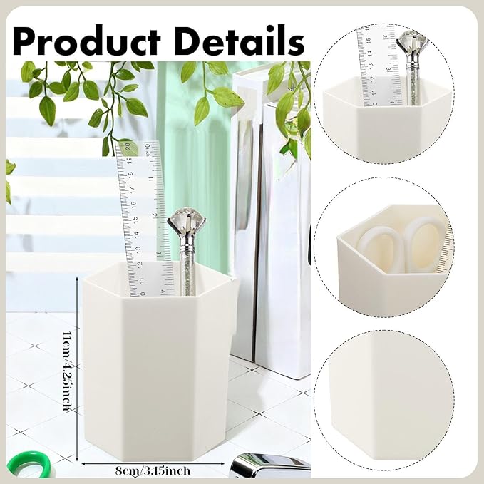 Marspark 12 Pcs Beige Desk Accessory Set Office Supplies Kit | Stapler Tape Dispenser Pen, Scissors Ruler Staple Remover Clips Sticky Notes, Beige Desk Supplies, Stationery Kit