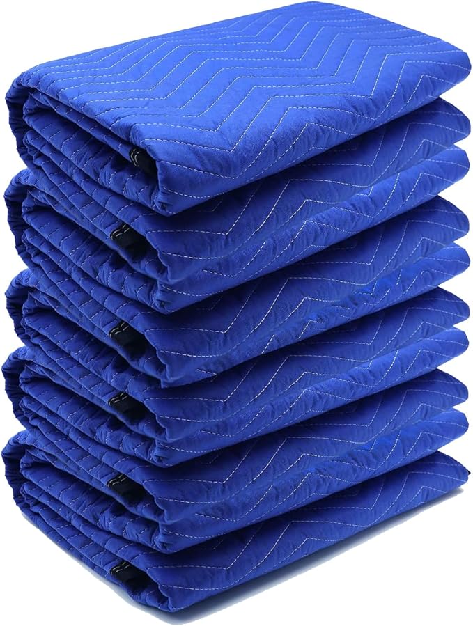 5 Pack Moving Blankets 40x72in Heavy Duty Padded Packing Furniture Blankets for Moving Supplies Shipping Protecting Furniture