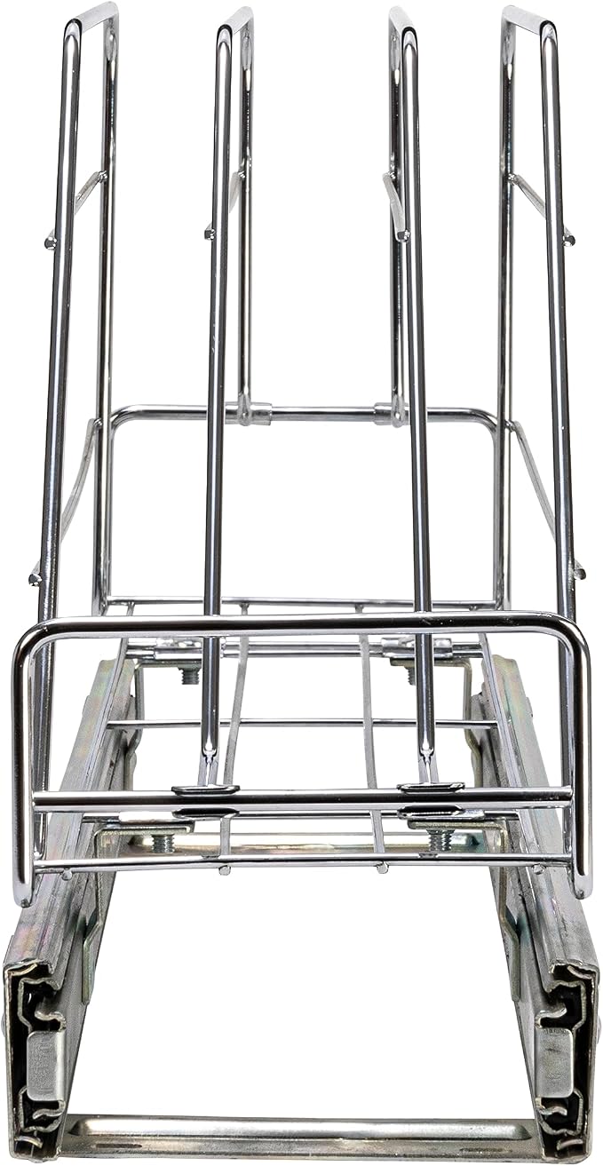 Household Essentials Glidez Multipurpose Chrome-Plated Steel Pull-Out/Slide-Out Storage Organizer for Cookware and Bakeware - Fits Standard Size Cabinet or Shelf, Chrome