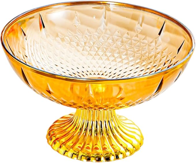 Decorative Pedestal Bowl Dessert Display Snack Tray Footed Fruit Bowl for Dining Table Kitchen Counter Home, B Brown