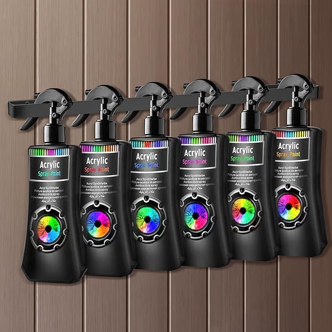 Harhana Spray Bottle Holder 14 Inches Slim Stainless-Steel Wall Mount Hanger for Spray Bottle