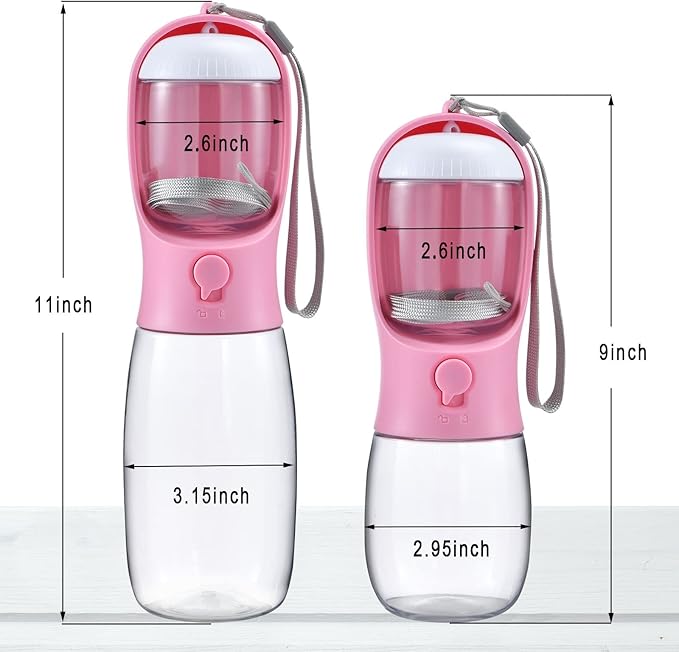 Cibaabo Dog Water Bottle Portable with Food Container & Filter for Travel | Feeding & Hydration | Travel Water Bowl | Portable Pet Dispenser | Dog Gifts | Puppy Essentials | for Hiking Camping Beach