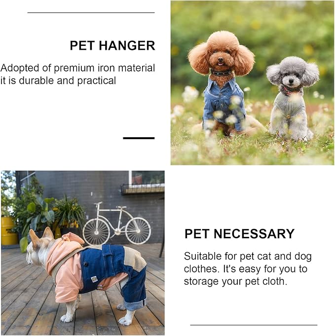 3pcs Pet Hanger Pet Apparel Hangers Dog Clothing Hanging Rack Dog Clothing Hanger Clothes Hangers Cloth Iron Storage Clothes Organizer Cat Cloth