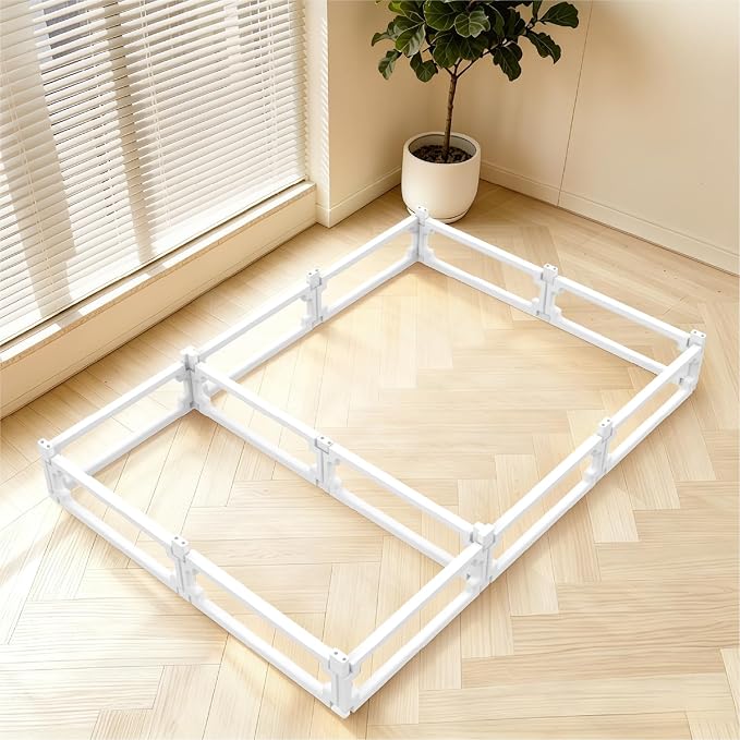 Dog Playpen, Expandable & Stackable Acrylic Dog Play Pen (White, 10", 12 Panels)