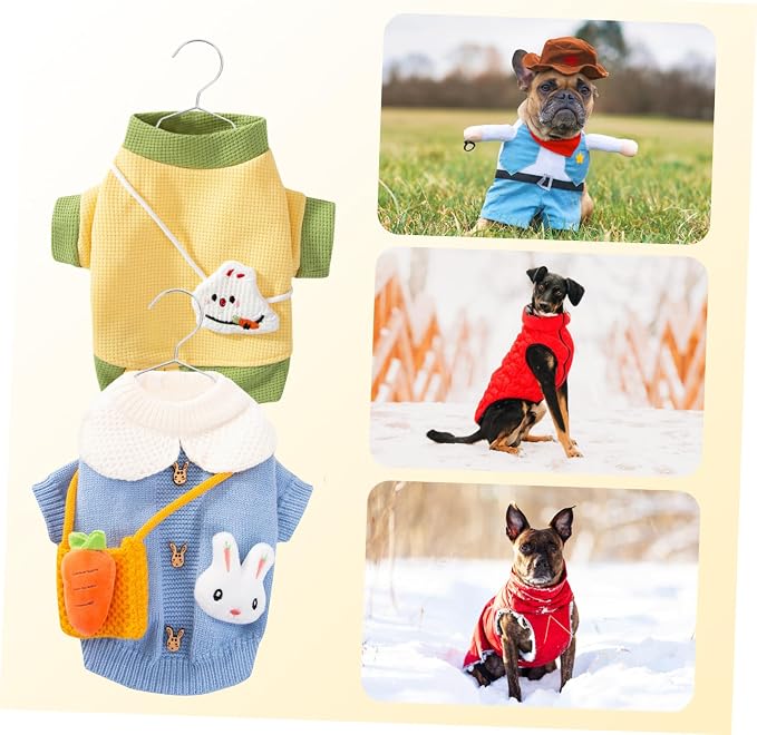 Cabilock 10pcs Pet Clothing Hangers Space-Saving Coat Racks for Dogs and Cats Elegant Finish Fits Pet Garments