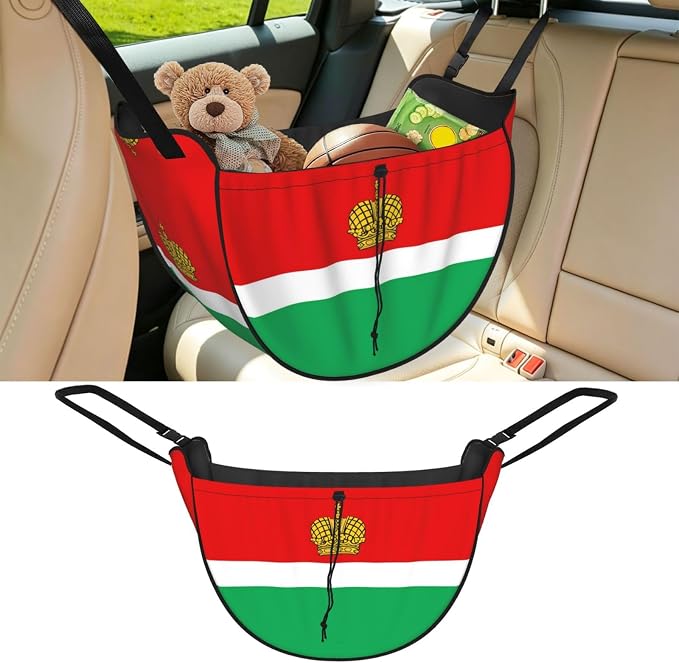 Flag of Kaluga Car Seat Organizer-Backseat Storage Bag for Travel | Waterproof Durable. Holds Snacks Gear Essentials. Fits Most Cars.