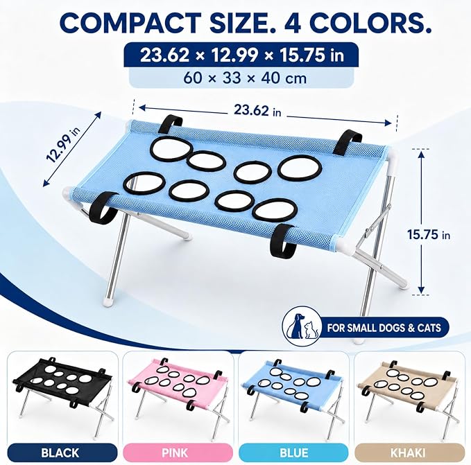 Dog Grooming Hammock, Pet Grooming Hammock for Dogs (Color:B) | Foldable Stand, Quick-Dry Mesh, Bathing, Trimming, Brushing, for Small Dogs