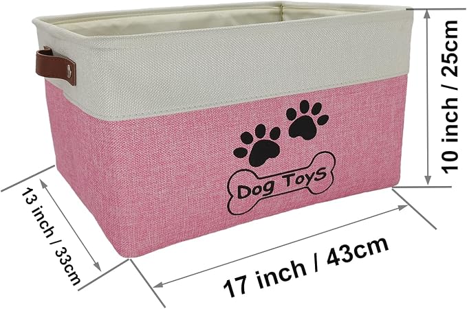 Large Dog Toy Basket Foldable Dog Toy Box Dog Toy Bin for Pet Accessories