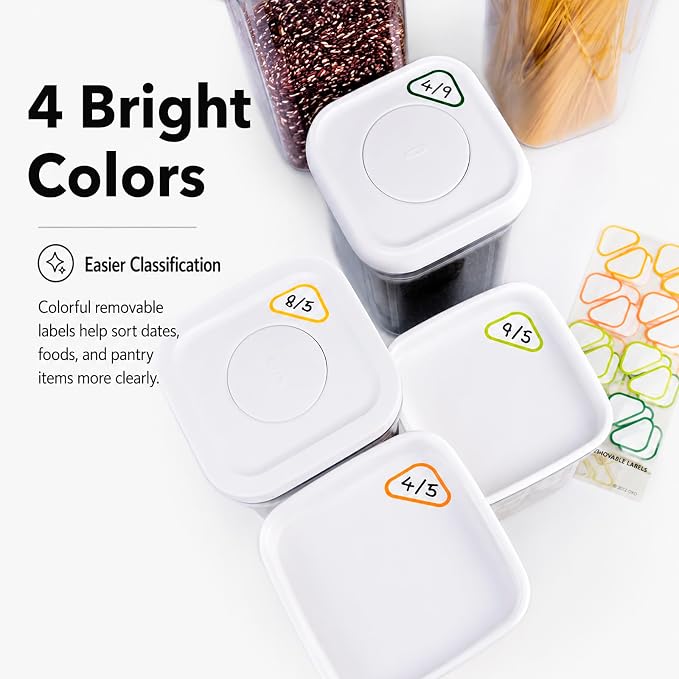 Removable Expiration Date Labels for Food Containers, Waterproof Food Storage Labels for Deli Containers, Best By Pantry Label, Freezer Refrigerator Label, Write On Kitchen Organization Label