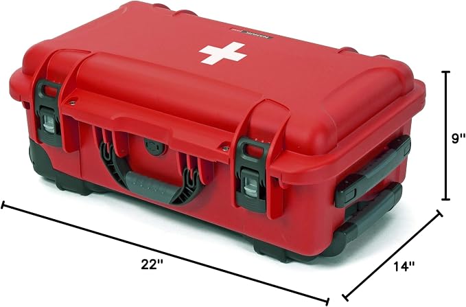 NANUK 935 Wheeled Waterproof First Aid Box Empty – Durable, Medical First Aid Organizer Case, IP67-Rated, Dustproof, Impact-Resistant, and Floats (20.5” x 11.3” x 7.5”) – Red | Floats (20.5' x 11.3' x 7.5'), Medical Organizer Case, IP67-Rated