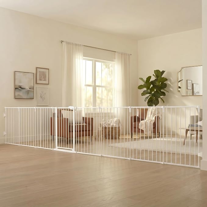 Regalo Safety 24"-192" Metal 2-in-1 Super Wide Baby Gate & Play Yard