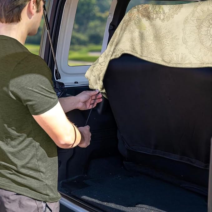 Renewold Car Back Seat Cover, Rear Bench Seat Towel Cover, for Truck SUV Van Sedan, Boho Flower Dragonfly, Towel Blanket After Gym Yoga Hiking, Car Accessories for Women Men, Picnic Blanket