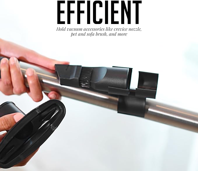 OVENTE Canister Vacuum Accessory Holder for ST2620 Series, Black ACPST2679 | Clip On Organizer for Crevice Tool or Pet Hair Brush for Quick Access, Durable and Easy to Use Attachment