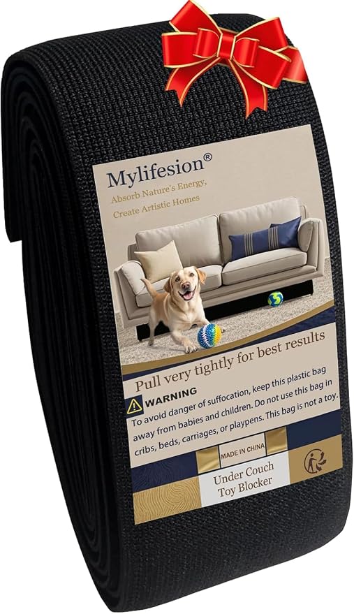 Under Couch Bed Blocker for Kids and Pets Toys, 108" L x 3" H, Easy Install | Under Sofa Barrier for Dogs, Cats and robot vacuums, Gap Filler for Furniture