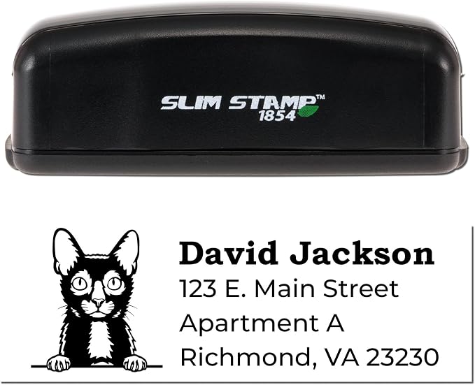 Lykoi Customized Mailing Address Stamp - 7/8 x 2-1/4 - Unique Address Stamps for Awards - Made to Order Personalized Stamp for Pet Owners - Ideal for Lykoi Cat Lovers