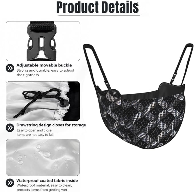 Carbon Fiber Weave Car Seat Organizer-Backseat Storage Bag for Travel | Waterproof Durable. Holds Snacks Gear Essentials. Fits Most Cars.
