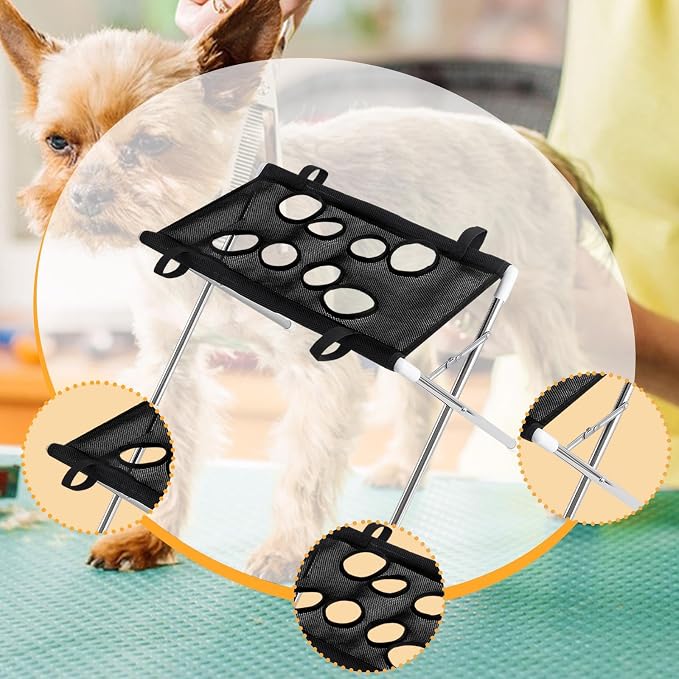 Pet Grooming Hammock Harness with Mesh Material for Bathing Nail Trimming Restraint and Grooming Stand Suitable for Cats Small Dogs Grooming Home Use, Black