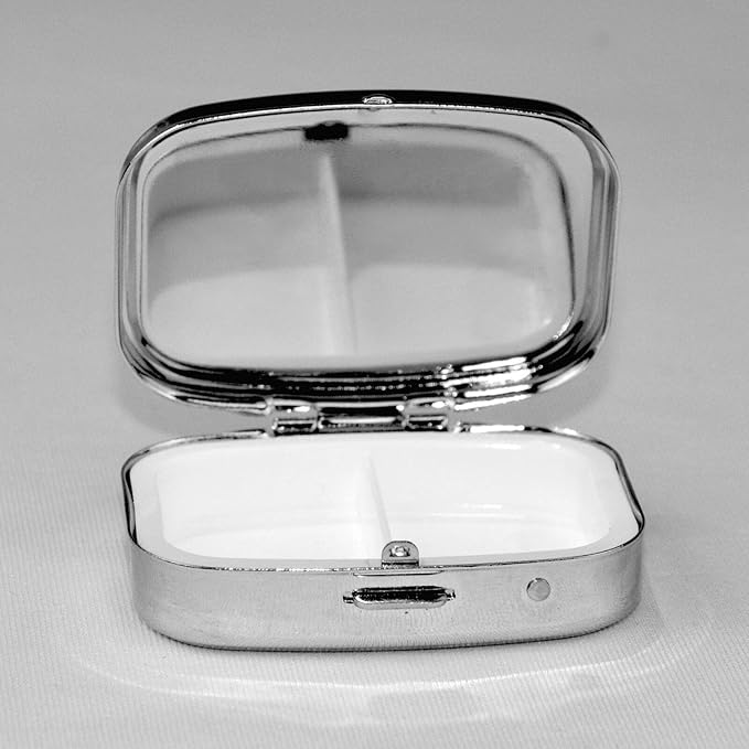 AM/PM Pill Organizer Small Travel Case Medication Reminder Supplement Box Nurse, Space Solar System Galaxy Science Rocket Planet Astronaut English Alphabet