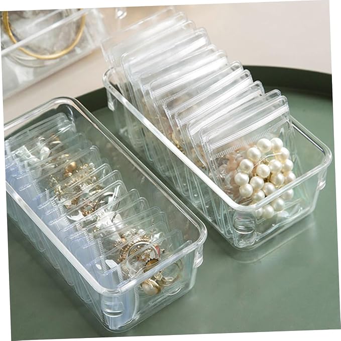 Lurrose 6pcs Multi-functional Clear Drawer Organizer Set Transparent Storage Trays for Makeup Office Supplies and Kitchen Utensils for Spaces and Easy Cleaning