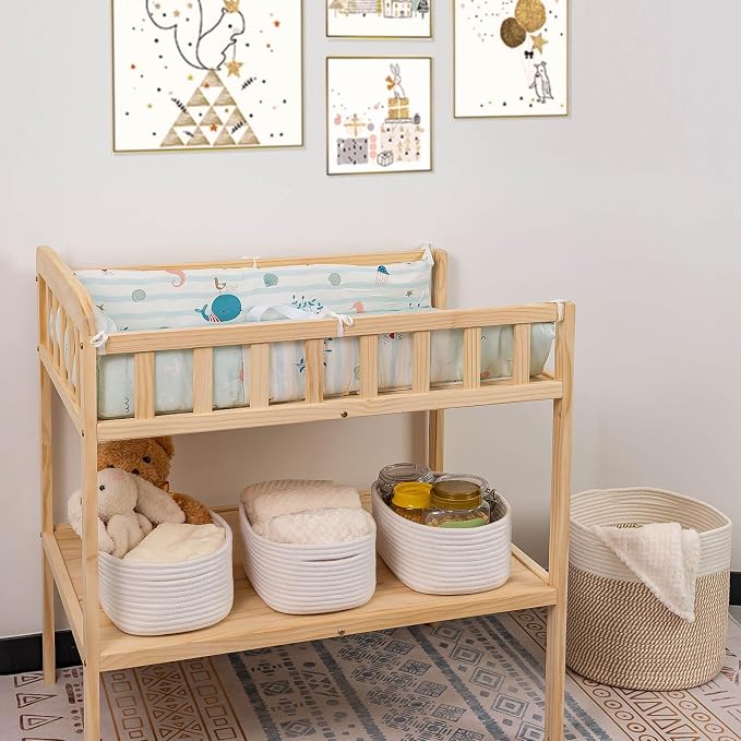 CubesLand Cube Shelf Closet Storage Basket Bin,Woven Basket for Organizing | Long-lasting &Skin-friendly Toy Storage Basket Bin,Stylish Room Decor Basket,Off White Cotton Rope Basket 2 Packs