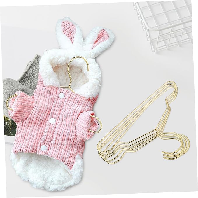 Generic 10-Pack Mini Metal Clothes Hangers for PET Apparel Gold Color Dog and Cat Clothes Hangers Small Closet Organizer for Garment Rack