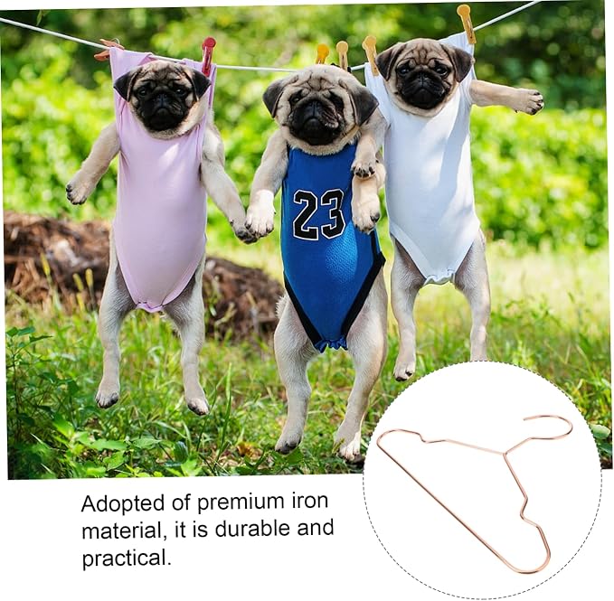 3pcs Dog Clothing Hangers Sturdy Iron Pet Apparel Organizers for Neat and Space-Saving Storage for Dog Clothing and Accessories Finish Thickness