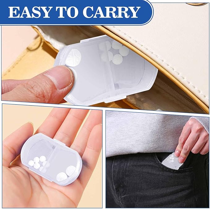 2PCS Pill Case Organizer, Daily AM & PM Containers, Medicine Holder, Ideal for Medication, Vitamin, Supplement, Perfect for Travel, Ideal for Purse (White)