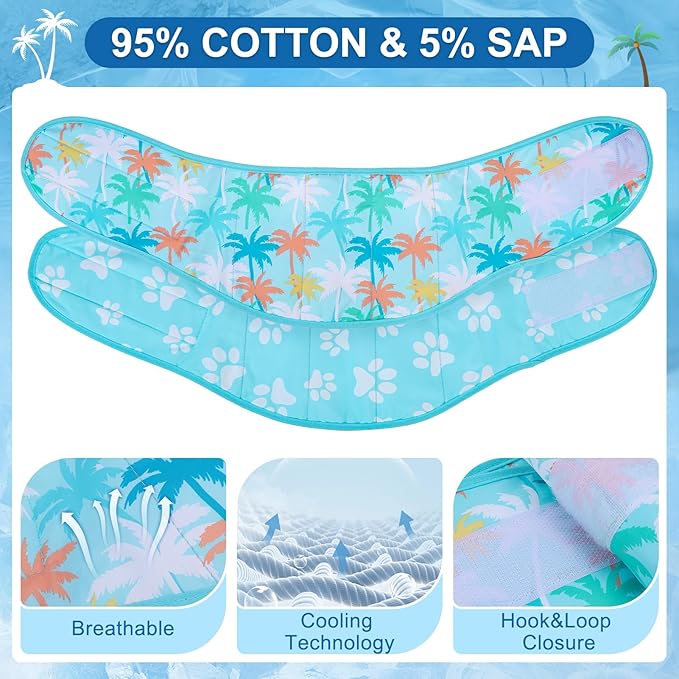 BEAUTYZOO Dog Cooling Bandana for Medium Large Dogs, 2 Pack Instant Cooling Bandanas Breathable Cooling Ice Towel Neck Wraps, Pet Scarf Keep Dogs Cool in Hot Summer