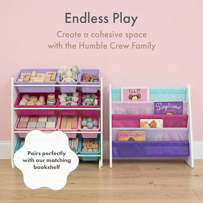 Humble Crew Kids Toy Organizer with 12 Bins, 4 Tier Storage for Playroom